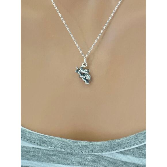 Sterling Silver Oxidized Sterling Silver 3D Koala Bear in a Tree Necklace - Picture 4 of 5